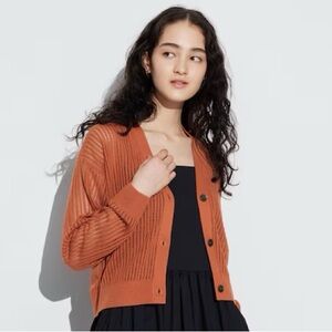Uniqlo mesh long sleeve cardigan, sz M